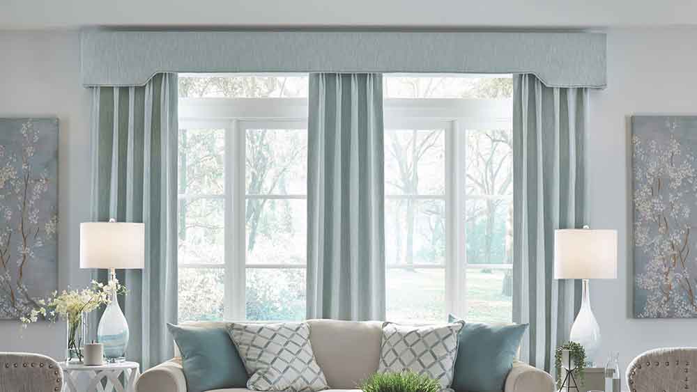 Find custom top treatments for windows at The Fabric Source, your trusted home decor supplier.